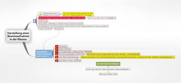 Schema Darstellung einer Beweisaufnahme in der Klausur